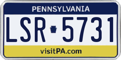PA license plate LSR5731