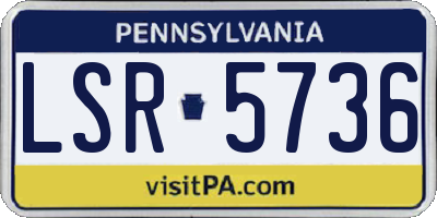 PA license plate LSR5736