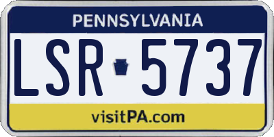 PA license plate LSR5737