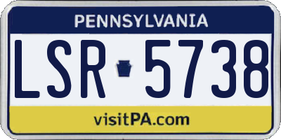 PA license plate LSR5738