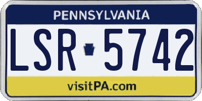 PA license plate LSR5742