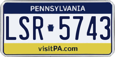 PA license plate LSR5743