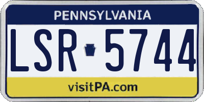 PA license plate LSR5744