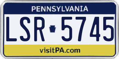 PA license plate LSR5745