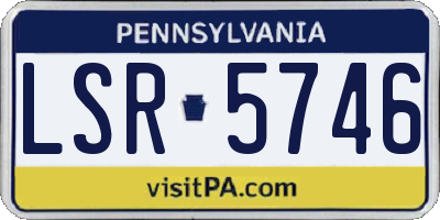 PA license plate LSR5746