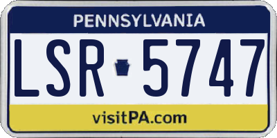 PA license plate LSR5747
