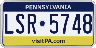 PA license plate LSR5748