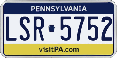 PA license plate LSR5752