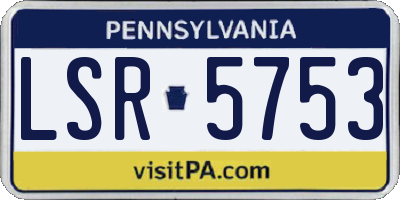 PA license plate LSR5753