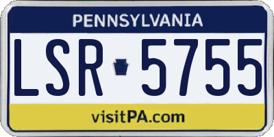 PA license plate LSR5755