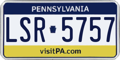 PA license plate LSR5757
