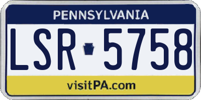 PA license plate LSR5758