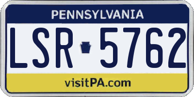 PA license plate LSR5762