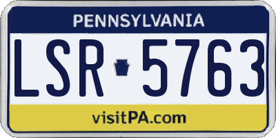 PA license plate LSR5763
