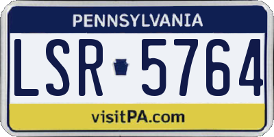PA license plate LSR5764