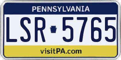 PA license plate LSR5765