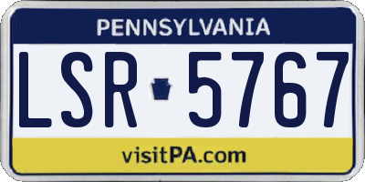 PA license plate LSR5767