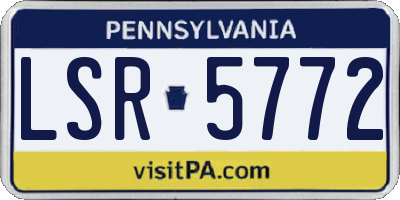 PA license plate LSR5772