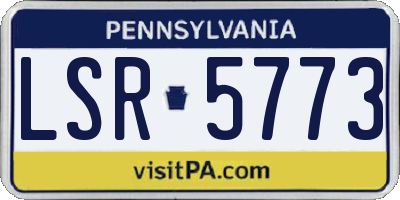 PA license plate LSR5773