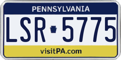 PA license plate LSR5775