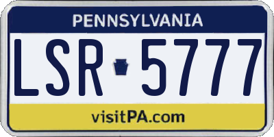 PA license plate LSR5777