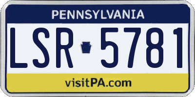 PA license plate LSR5781