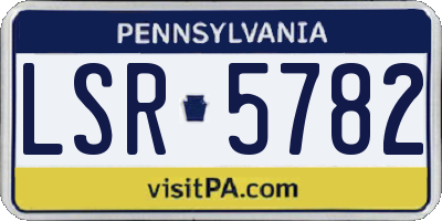 PA license plate LSR5782