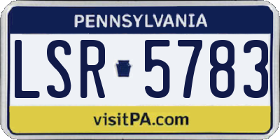 PA license plate LSR5783