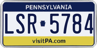 PA license plate LSR5784