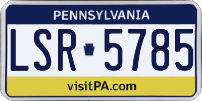 PA license plate LSR5785