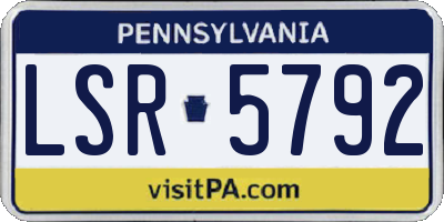 PA license plate LSR5792