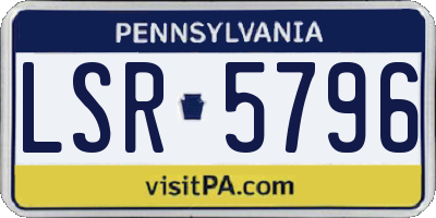 PA license plate LSR5796