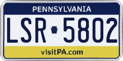 PA license plate LSR5802