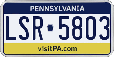 PA license plate LSR5803