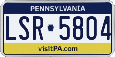 PA license plate LSR5804