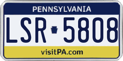 PA license plate LSR5808