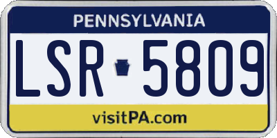 PA license plate LSR5809