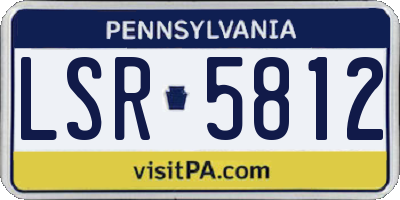 PA license plate LSR5812