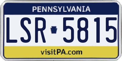 PA license plate LSR5815