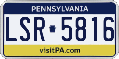 PA license plate LSR5816