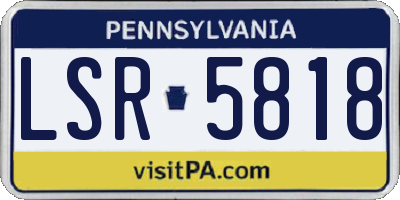 PA license plate LSR5818