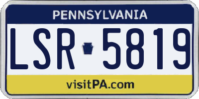 PA license plate LSR5819