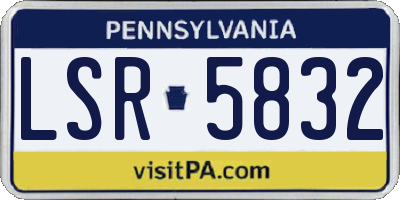 PA license plate LSR5832