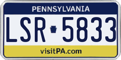 PA license plate LSR5833