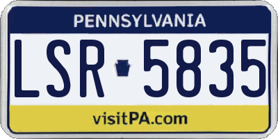 PA license plate LSR5835