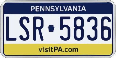 PA license plate LSR5836