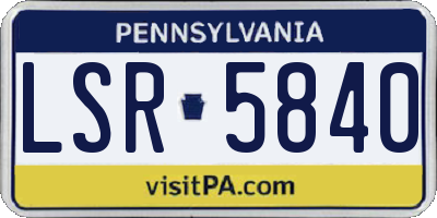 PA license plate LSR5840