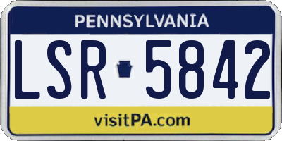PA license plate LSR5842