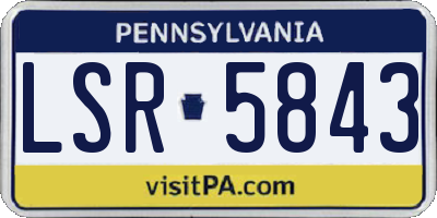 PA license plate LSR5843