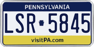 PA license plate LSR5845